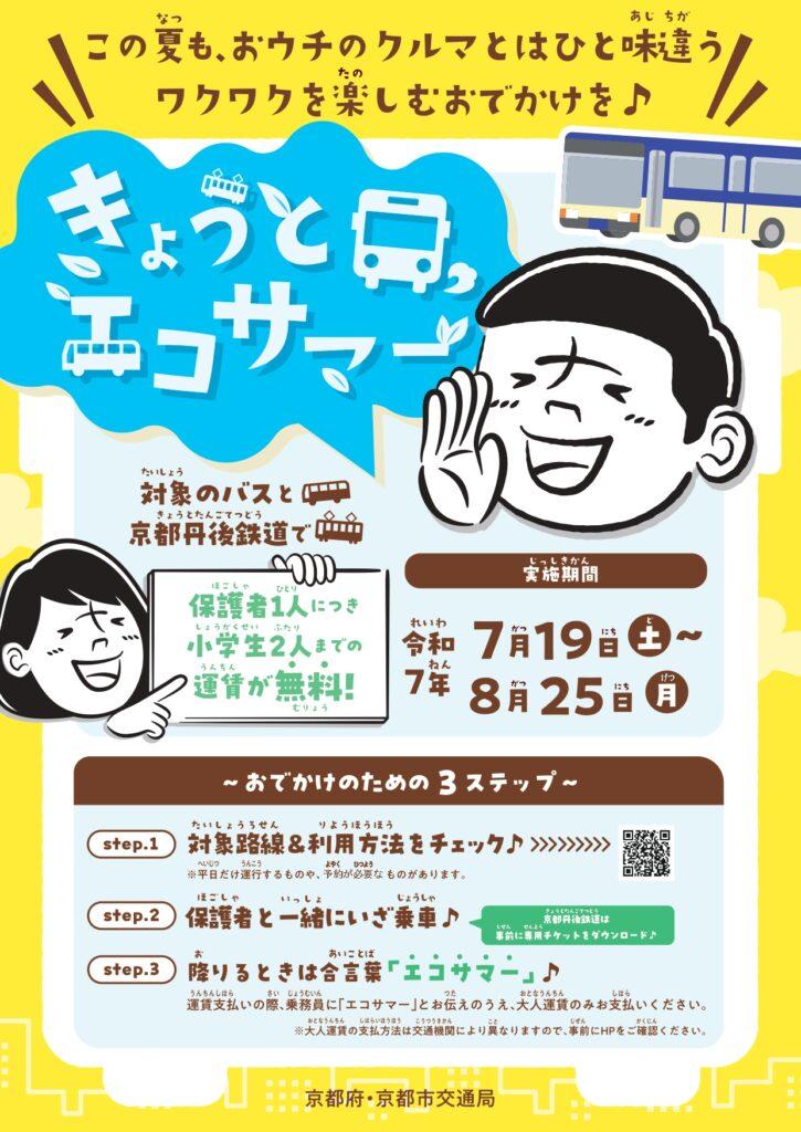 バス・鉄道でおトクにおでかけ！合言葉は「エコサマー」